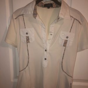 Burberry white cotton top